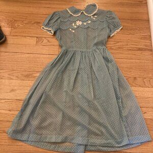Vintage Blue Swiss Dot Dress